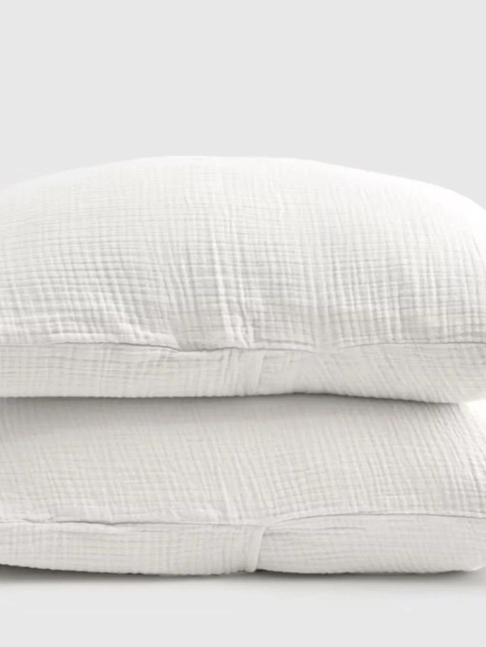 New king set of 2 airy gauze shams white